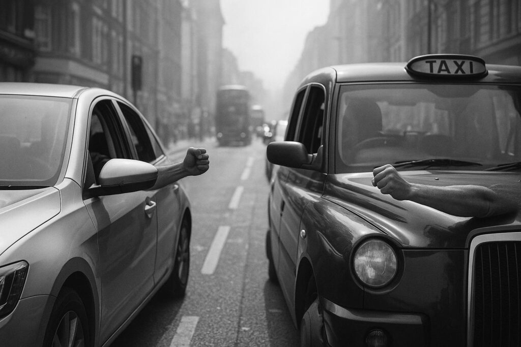 Van driver caught headbutting vehicle amid London heatwave road rage